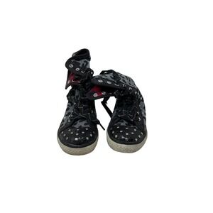 Justice  Ankle High Top Canvas Tie Sneakers Kids Size 13